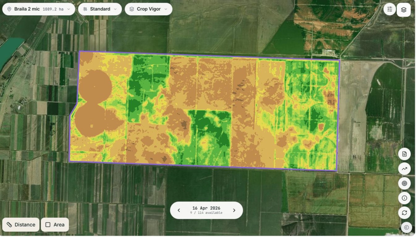 AGROGIS crop-vigour map of a farm