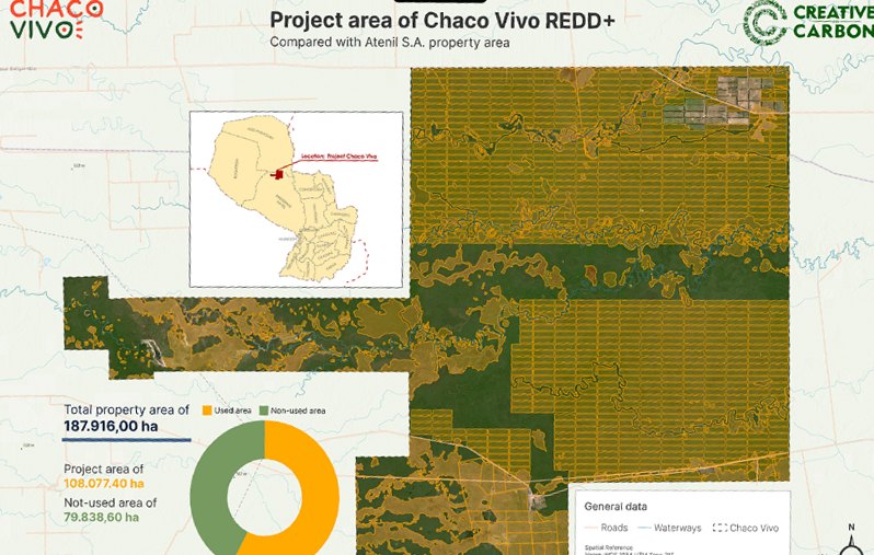 Chaco Vivo REDD+ project-area map in Paraguay